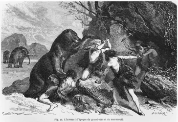 Man at the time of the bear and the mammoth, illustration from 